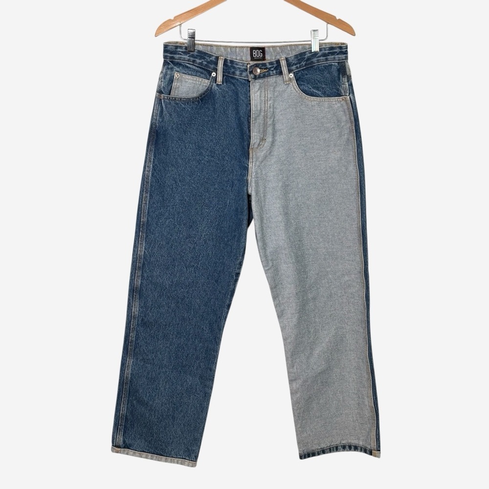 BDG Colorblock Baggy Wide Leg Jeans Mens 32x28 Cotton Hip Hop Skater *Flaw - Picture 4 of 14